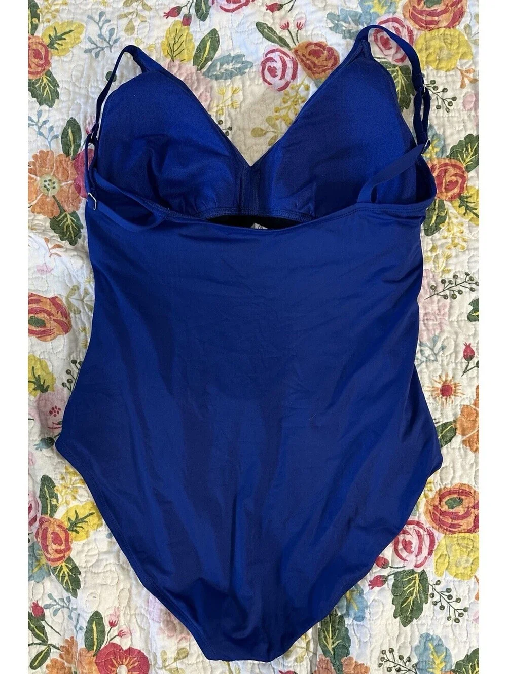 Tommy Bahama 1Pc Cobalt Blue Classic Swimsuit Slimming Tummy Control Size 16 EUC